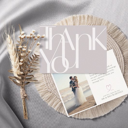 ミニマルはっきりしたリストフォトライトナス サンキューカード