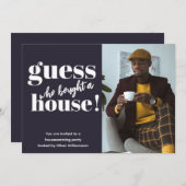 ミニマルはっきりしたリストフォト引っ越し祝いパーティーパーティー招待状 (正面/裏面)