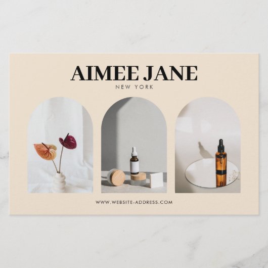 ミニマルはっきりしたリストブティック、サロンフォトトリオアイボリー チラシ (正面)