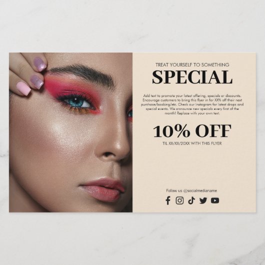 ミニマルはっきりしたリストブティック、サロンフォトトリオアイボリー チラシ (裏面)