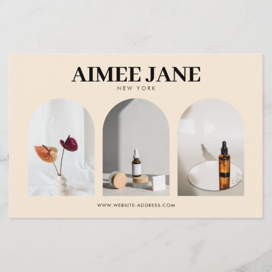 ミニマルはっきりしたリストブティック、サロンフォトトリオアイボリー チラシ (正面)