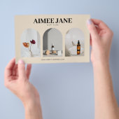 ミニマルはっきりしたリストブティック、サロンフォトトリオアイボリー チラシ (ハンドル)