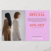 ミニマルはっきりしたリストブティック、サロンフォトトリオオレンジ チラシ (裏面)