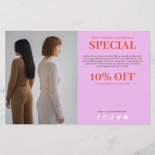 ミニマルはっきりしたリストブティック、サロンフォトトリオオレンジ チラシ (裏面)