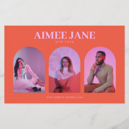 ミニマルはっきりしたリストブティック、サロンフォトトリオオレンジ チラシ