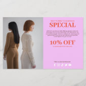 ミニマルはっきりしたリストブティック、サロンフォトトリオオレンジ チラシ (裏面)