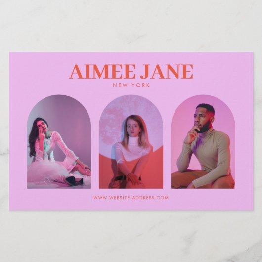 ミニマルはっきりしたリストブティック、サロンフォトトリオピンク チラシ (正面)