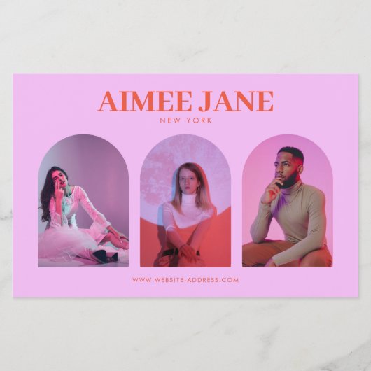 ミニマルはっきりしたリストブティック、サロンフォトトリオピンク チラシ (正面)