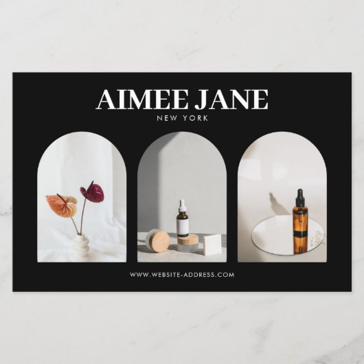 ミニマルはっきりしたリストブティック、サロンフォトトリオブラック チラシ (正面)