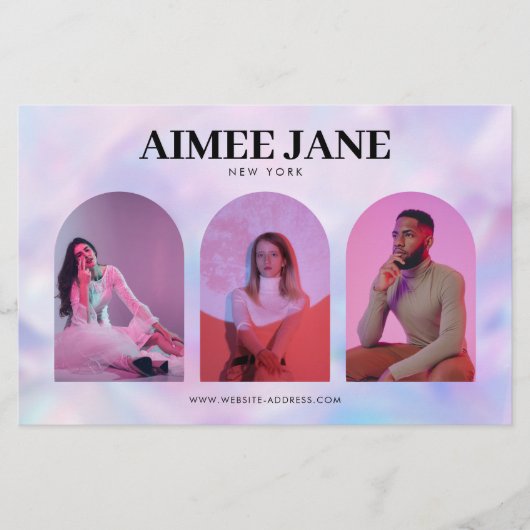 ミニマルはっきりしたリストブティック、サロンフォトホログラフィック チラシ (正面)