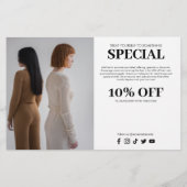 ミニマルはっきりしたリストブティック、サロンフォトホログラフィック チラシ (裏面)