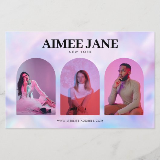 ミニマルはっきりしたリストブティック、サロンフォトホログラフィック チラシ (正面)