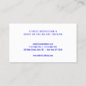 ミニマルはっきりしたリストブライトブルーパーソナルトレーナー 名刺 (裏面)