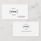 ミニマルはっきりしたリストブラックタイポグラフィ美しいスタイリスト 名刺 (正面/裏面)