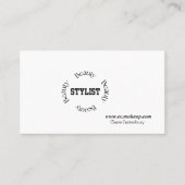 ミニマルはっきりしたリストブラックタイポグラフィ美しいスタイリスト 名刺 (正面)