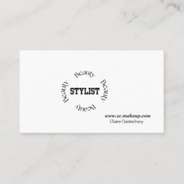 ミニマルはっきりしたリストブラックタイポグラフィ美しいスタイリスト 名刺