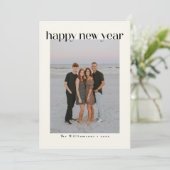 ミニマルはっきりしたリストブラックハッピーニューイヤーカスタム写真 シーズンカード (スタンド正面)