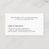 ミニマルはっきりしたリストブラックフェイクシルバーサロンクーポン 割引カード (裏面)