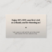 ミニマルはっきりしたリストブラックフェイクシルバーサロンクーポン 割引カード (正面)