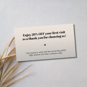 ミニマルはっきりしたリストブラックフェイクシルバーサロンクーポン 割引カード