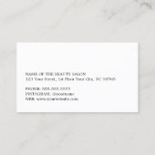 ミニマルはっきりしたリストブラックホワイトヘアアポイントメントクーポン 割引カード (裏面)
