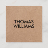 ミニマルはっきりしたリストブラック印刷クラフトQRネットワーク スクエア名刺 (正面)