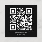 ミニマルはっきりしたリストブラック印刷クラフトQRネットワーク スクエア名刺 (裏面)