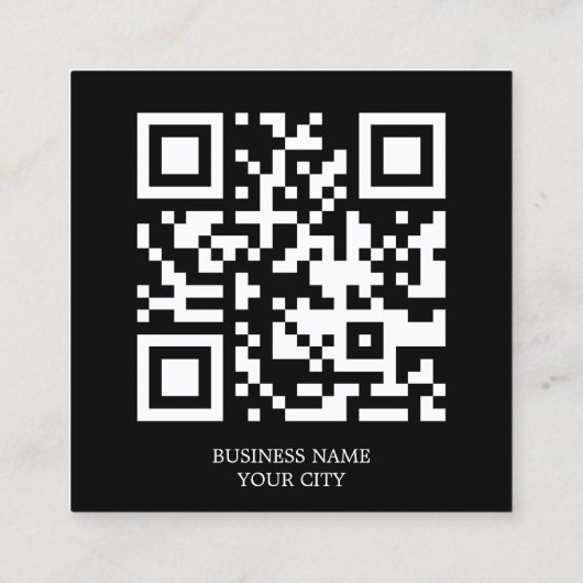 ミニマルはっきりしたリストブラック印刷クラフトQRネットワーク スクエア名刺 (裏面)