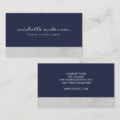 ミニマルはっきりしたリストブルーカーシブ文字 名刺 (正面/裏面)