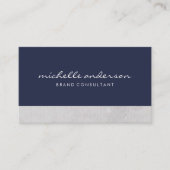 ミニマルはっきりしたリストブルーカーシブ文字 名刺 (正面)