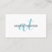 ミニマルはっきりしたリストブルーグレーホワイトコンサルタント 名刺 (正面)