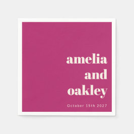 ミニマルはっきりしたリストベリーレトロカスタムウェディング スタンダードカクテルナプキン