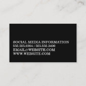 ミニマルはっきりしたリストホットピンクセリフ文字 名刺 (裏面)