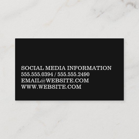 ミニマルはっきりしたリストホットピンクセリフ文字 名刺 (裏面)