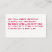 ミニマルはっきりしたリストホットピンクセリフ文字 名刺 (正面)