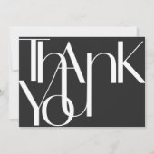 ミニマルはっきりしたリストホワイトオンブラックサンキューカード サンキューカード (正面)