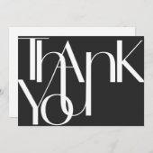 ミニマルはっきりしたリストホワイトオンブラックサンキューカード サンキューカード (正面/裏面)