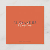 ミニマルはっきりしたリストボホオレンジサンセットフォト スクエア名刺 (正面)