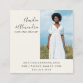 ミニマルはっきりしたリストボホセージ緑の写真 スクエア名刺 (裏面)