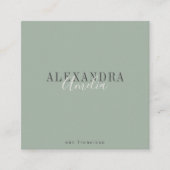 ミニマルはっきりしたリストボホセージ緑の写真 スクエア名刺 (正面)