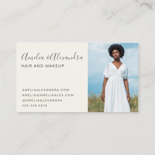 ミニマルはっきりしたリストボホセージ緑の写真 名刺 (裏面)