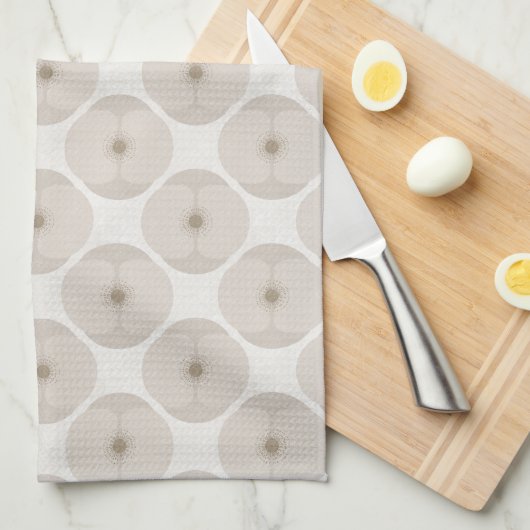 ミニマルはっきりしたリストポピーフローラクリーム キッチンタオル (四つ折り)