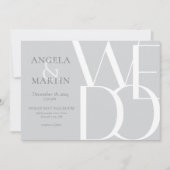 ミニマルはっきりしたリストライトグレー結婚式招待状 招待状 (正面)