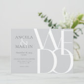 ミニマルはっきりしたリストライトグレー結婚式招待状 招待状 (スタンド正面)