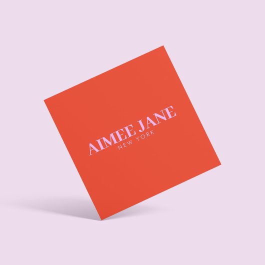 ミニマルはっきりしたリストラグジュアリーブティックオレンジ/ピンク スクエア名刺