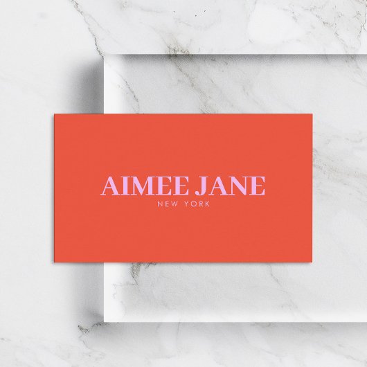 ミニマルはっきりしたリストラグジュアリーブティックオレンジ/ピンク 名刺