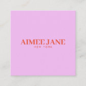 ミニマルはっきりしたリストラグジュアリーブティックピンク/オレンジ スクエア名刺 (正面)