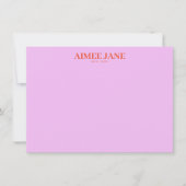 ミニマルはっきりしたリストラグジュアリーブティックピンク/オレンジ ノートカード (正面)