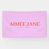 ミニマルはっきりしたリストラグジュアリーブティックピンク/オレンジ 横断幕 (横)