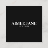 ミニマルはっきりしたリストラグジュアリーブティックブラック/ホワイト スクエア名刺 (正面)